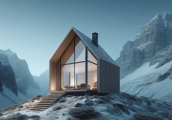 Entwurf Berghütte, KI-basiertes Konzept